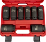 Neiko 02460A 3/4 Drive Deep Impact Socket Set, 8 Piece Jumbo Assortment Metric Sizes (26 to 38mm) Chrome Vanadium Steel