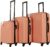 Neo 3 Piece Hard Shell Luggage Suitcase Set ABS Expandable Handle Lightweight Durable Trolley Travel with 360 Spinner Wheels Inbuilt Lock 20 24 28 (Rose Gold)