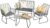 Neo Garden Patio Furniture Wicker Rattan Chair Table Sofa Outdoor Indoor Balcony Conservatory Cushion Set (Dark Grey)