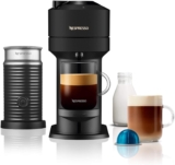Nespresso Vertuo Next Coffee Machine by DeLonghi with Aeroccino Milk Frother, Over 30 Varieties of Pods, 6 Coffee Cup Sizes, Latte, Cappuccino, Starter Capsule Set Included, EN120.BMAE, Matte Black