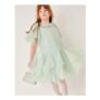 Nessa Sparkle Collar Waterfall Dress Green