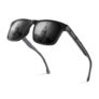 Neusaro Mens Polarised Rectangular Sunglasses Grey