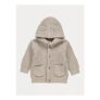 Neutral Hooded Knitted Cardigan