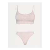 Neutral Leopard Print Crop Top and Thong Set