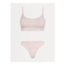 Neutral Leopard Print Crop Top and Thong Set