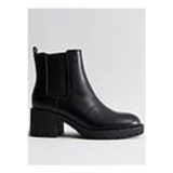 New Look Womens Block Heel Chelsea Ankle Boots – Black