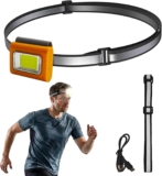 New Running Light Strip with Magnetic Type-C Charging headlamp, Portable Clothes Clip Running COB Silicone Work Light for Camping, Hiking, Fishing, Car Repair (Orange)