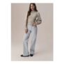 Next Light Grey Patch Pocket Wide Leg Jeans