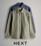 Next Mens 100% Cotton 2 Pack Lightweight Jackets Navy/Khaki – Sizes S – 3XL (£7.75 Each) – Free Click & Collect