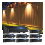 Nibuuecer Solar Fence Lights, 8-Pack, 9 Colors, 11 Modes, IP65