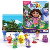 Nickelodeon Dora My Busy Books – Storybook, 10 figurines, playmat
