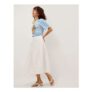 Nicole Cotton Midi Skirt White