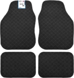 Nicoman Universal Black Car Mats with Anti-Slip, Heavy Duty Performance All Weather Protection, Trim to Fit Rubber Floor Mat Carpet for SUV, Vans, Sedans, Trucks Waterproof, Made in UK (Full Set)