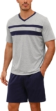 Nieery Mens Short Sleeve Pyjamas Set Mens Summer Pjs Sets Soft Cotton for Sleepwear Nightwear with Pockets