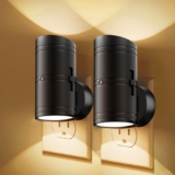 Night Light, 2-Pack Night Light Plug in Wall with Dusk to Dawn Sensor, 3000K Dimmable Plug in Light, Modern Nightlight for Hallway, Kitchen, Bedroom, Kids Room, Stairway, Garage