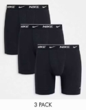 Nike Cotton Stretch 3 Pack Boxer Briefs in Black, Size XS-S – W/code