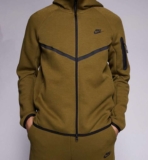 Nike Tech Mens Fleece Full Zip Track Jacket in Khaki, Size S-2XL