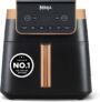 Ninja Air Fryer MAX PRO, 6.2L, Large Square Single Drawer, Black & Copper