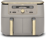 Ninja MAX Dual Zone Digital Air Fryer, 2 Drawers, 9.5L, 6-in-1, Uses No Oil, Air Fry, Max Crisp, Roast, Bake, Reheat, Dehydrate, Non-Stick, Dishwasher Safe Baskets, Stone Gold DZ400UKSTGD