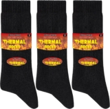 Niofind Warm Thermal Socks for Men Women, Full Cushion Winter Socks, Crew Length Black Heavy Duty Heated Cotton Boot Sock for Work Outdoor Walking, Hiking, Running, 3/6 Pairs, Gifts for Men women