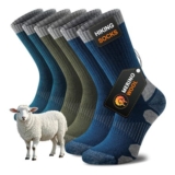 Niorasen Merino Wool Hiking Socks, Unisex, Thick Cushioned Seamless Crew