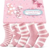 Niorasen Womens Fluffy Socks, Cosy Bed Socks with Gift Box, 5/10 Pairs