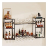 Nisorpa Wall-Mounted Wine Rack with Bottle and Glass Holder