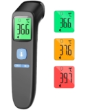 No-Touch Forehead Thermometer for Adults, Infrared Digital Thermometers for Kids, Touchless Baby Thermometer, Accurate Reading with LCD Display, Mute Mode, Memory Recall, Fever Alarm (Black)