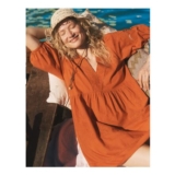 Noelle Embroidered Mini Dress Orange