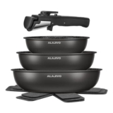 Non Stick Frying Pan Set for Induction Hobs, 7 Piece