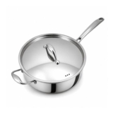 Nontoxicook 28cm Stainless Steel Saute Pan with Lid