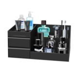 Novalunae Black Perfume Stand for Men with Drawers