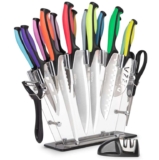 Nuovva 17-Piece Professional Kitchen Knife Set w/Knife Sharpener Peeler & Scissors – Multicolour/Copper Sold By Malmo / FBA (Voucher)