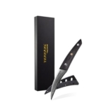 Nuovva 3.5-Inch Damascus Paring Knife, Rosewood Handle, Sheath & GiftBox