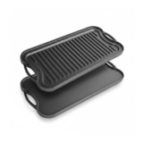 Nuovva Cast Iron Griddle Pan – Double-Sided, Pre-Seasoned, 50x25cm