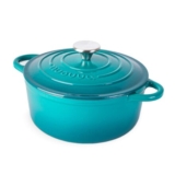 Nuovva Enamelled Cast Iron Dutch Oven, 22cm, 3.1 Qt, Teal