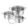 Nuovva Stainless Steel Casserole Set with 3 Pots and Lids
