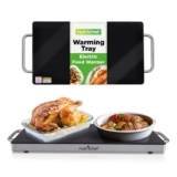 NutriChef Food Warmer Buffet Server Electric Warming Tray Hot Plate for Parties & Catering, Glass Surface Keeps Food Warm