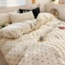 Nyescasa Heart Duvet Cover Sets Single Beige Brown Love Hearts Cute Kawaii Super Soft Microfibre Bedding Set 2pcs for Kids Girls Women Aesthetic Quilt Cover 135×200 cm and 1 Pillowcase 50×75 cm