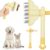 OFFCUP Pet Hair Comb, Cat and Dog Flea Comb, Stainless Steel Long and Short Teeth, Rotatable Combs Head, Self-Cleaning Design, Suitable for Pet Grooming and Hair Removal (Yellow)