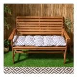 OHS 2-Seater Indoor/Outdoor Geometric Print Foam Bench Pad – Grey/White