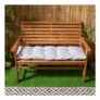 OHS 2-Seater Indoor/Outdoor Geometric Print Foam Bench Pad – Grey/White