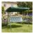OHS 3 Seater Swing Bench with Canopy – Green/White Stripe