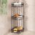 OHS 3 Tier Bathroom Corner Shelf Counter Organizer, Floor Bathroom Caddy Freestanding Black Wire Plastic Corner Shower Storage Organizer Display Shelves for Toiletries Shampoo