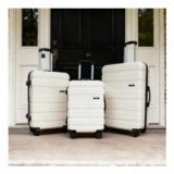OHS 4 Wheel Hard Shell Suitcase, Cream – 3 Pack