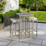 OHS Amalfi Bar Stool & Table Set – Grey