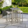 OHS Amalfi Bar Stool & Table Set – Grey