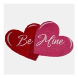 OHS Be Mine Slogan Heart Shaped Coir Mat – Red/Pink