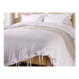 OHS Bow Tie Plain Dye Duvet Set, White – Single