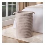 OHS Faux Fur Ribbed Laundry Bag – Natural